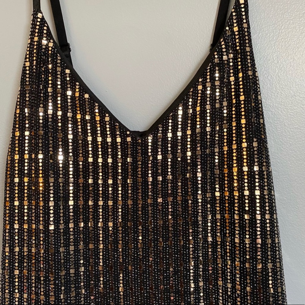 Candies Black Dress with Gold Sequence Size XXL